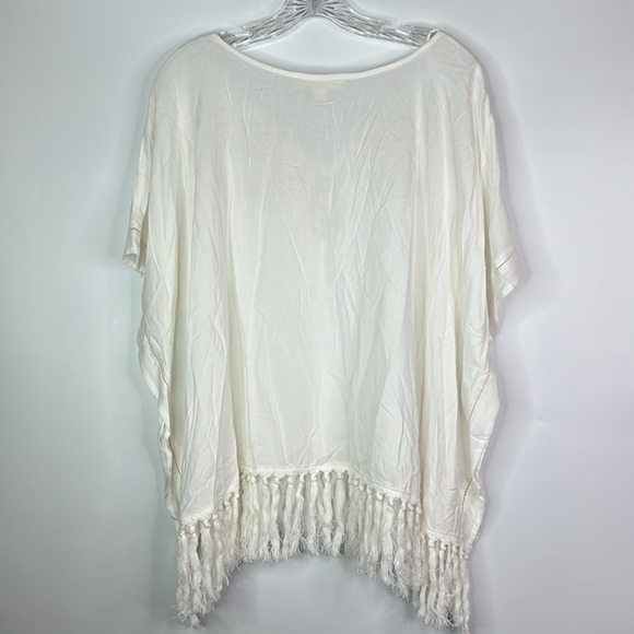 Lovestitch Off White Boho Oversized Fringe Blouse Size S/M NWT - Picture 4 of 13